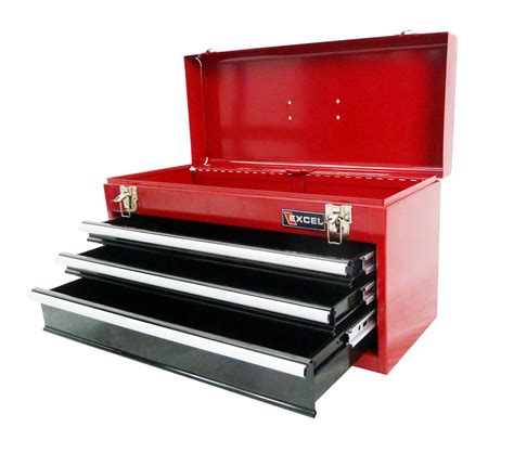 excel tb133a red 21 inch portable steel tool box red|northern tool tb133.